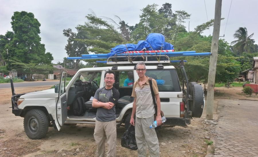 Getting ready to hit the road for the Rufiji Delta. Left to right: SeungKuk Lee (NASA/GSFC) and Carl Trettin (USFS)